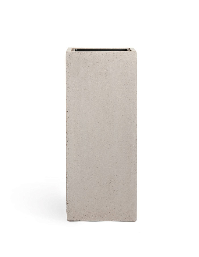 Кашпо Эффектори Бетон высокий куб белый песок_2