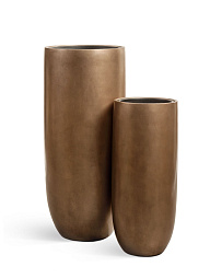 Кашпо Эффектори Металл высокий округлый конус темное матовое золото