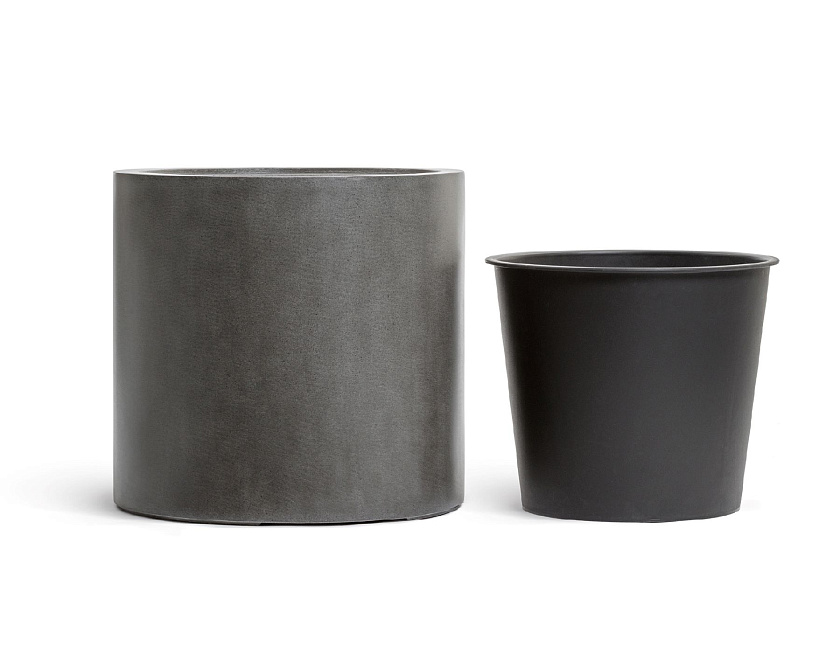 Кашпо Эффектори Бетон цилиндр тёмно-серый бетон_3