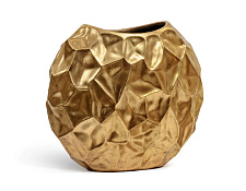 Кашпо Эффектори Металл Плоская сфера Дизайн Крампл Сусальное золото