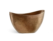 Кашпо Эффектори Металл Ваза-Лодка малая Темное матовое золото