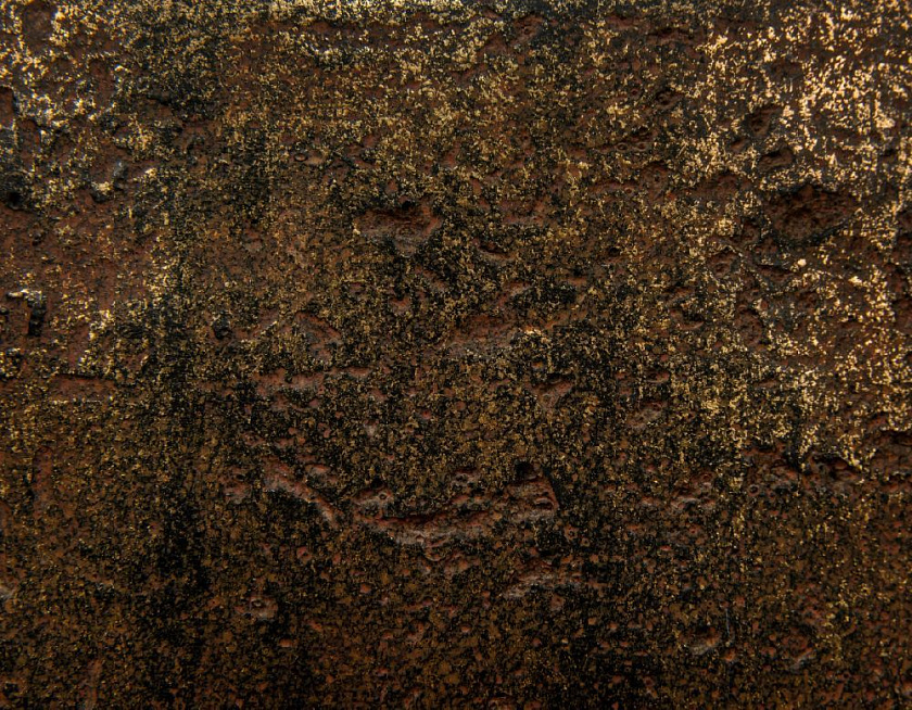 Кашпо Эффектори Металл высокий округлый конус Раф с золотой патиной_3