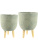 Кашпо Indoor pottery pot ruth green (комплект из 2 шт.) - Фото 1