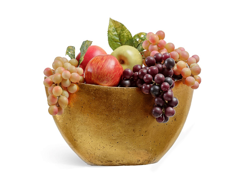 Кашпо Эффектори Металл Ваза-Лодка малая Сусальное золото_3