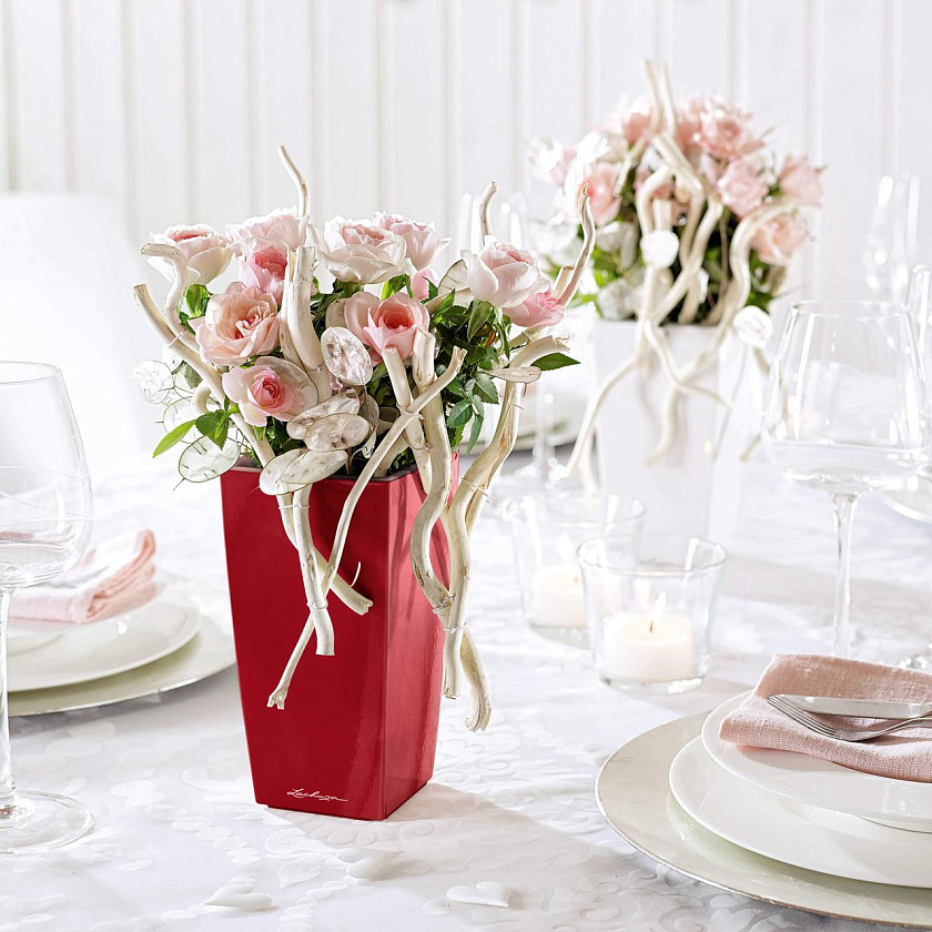 Кашпо Лечуза Мини куби и Макси куби (красный)_