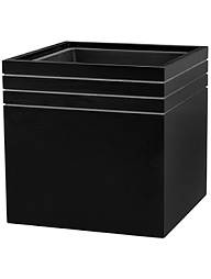 Кашпо Line-up cube matt black (with liner)