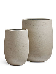 Кашпо Эрго Файн Рок Высокая округлая чаша Белый песок