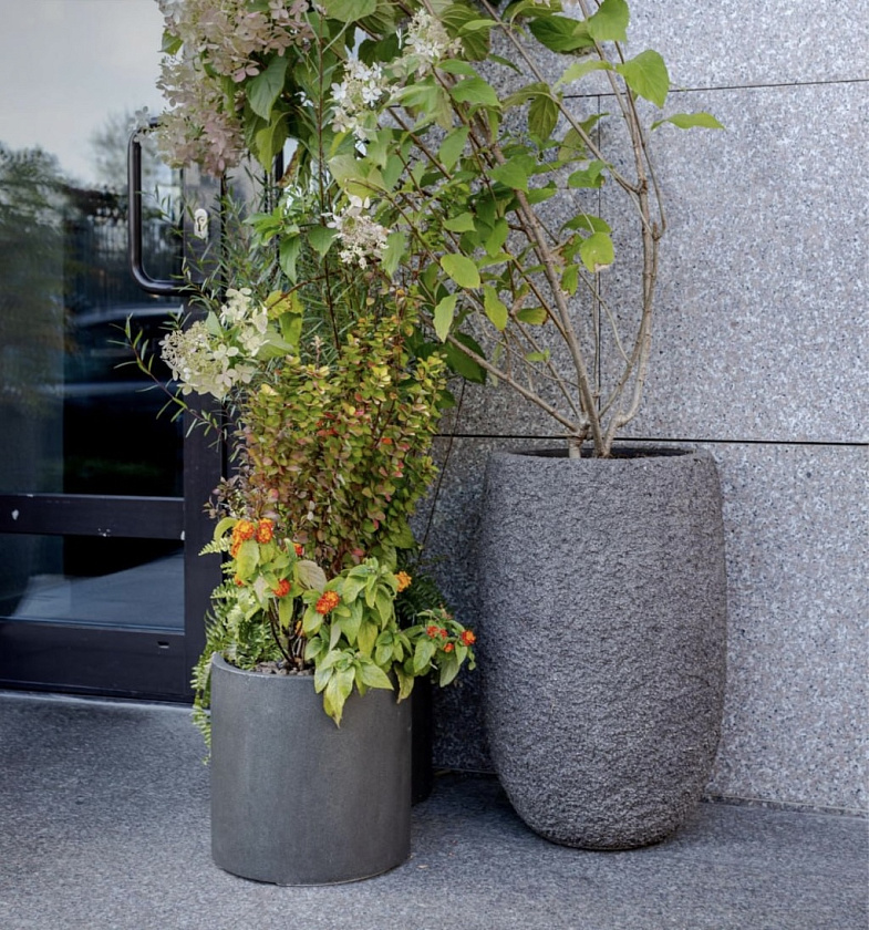 Кашпо Эффектори Терра Высокая чаша серый беж_12