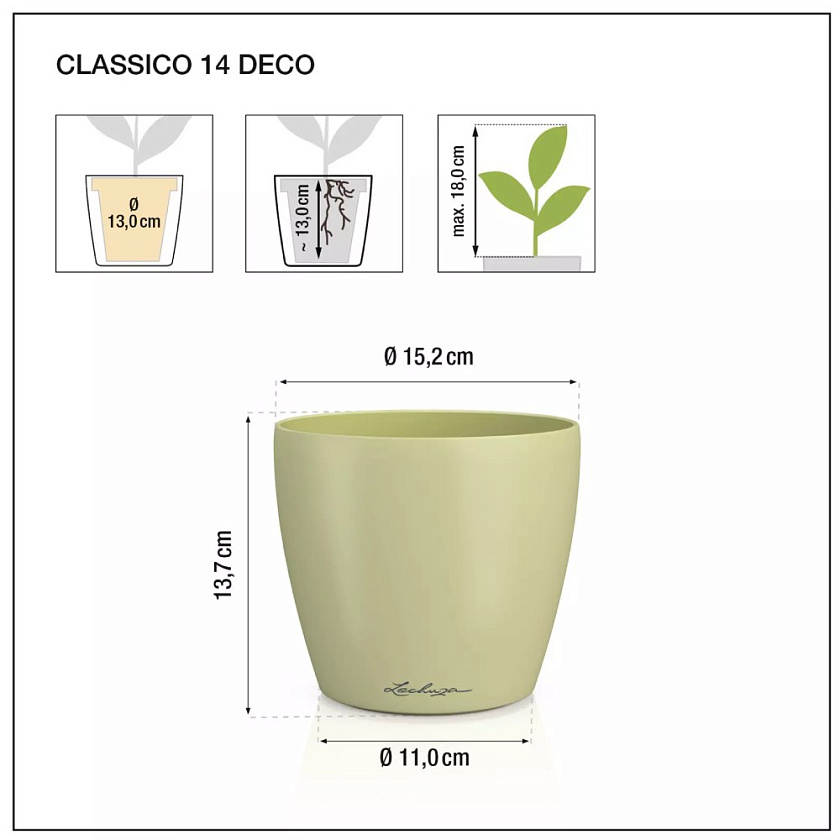 Кашпо Лечуза Классико Колор ДЕКО (белый)_