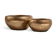 Кашпо Эффектори Металл Низкая полусфера Темное матовое золото