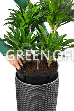 Кашпо Lechuza Cilindro Cottage (гранит) - Фото 5