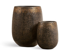 Кашпо Эффектори Металл Округлая чаша Раф c золотой патиной