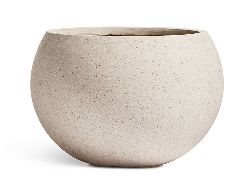 Кашпо Эффектори Бетон полусфера белый песок_2