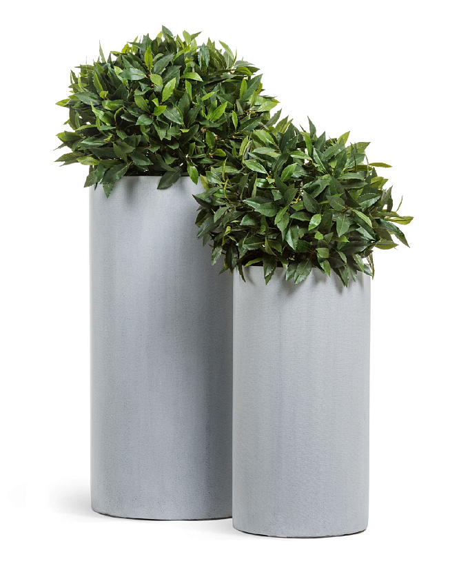 Кашпо Эффектори Бетон высокий цилиндр серый ледник_5