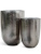 Кашпо EFFECTORY METALL высокий конус чаша стальное серебро - Фото 1