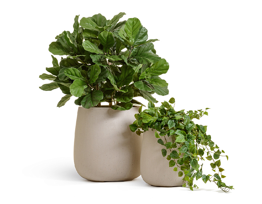 Кашпо Эффектори Бетон Дизайн -Чаша Белый песок_6