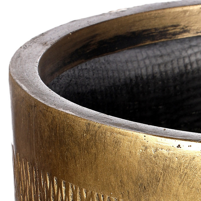 Кашпо Лотус Круглое золотое_1