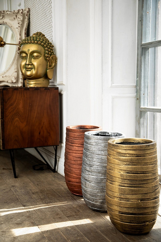 Кашпо Роу Высокое золотое_4