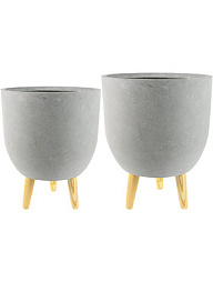 Кашпо Indoor pottery pot ruth light grey (комплект из 2 шт.)