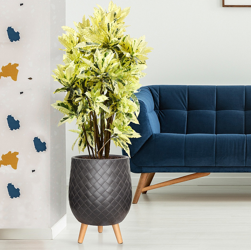 Кашпо Джерси с Подставкой черное_