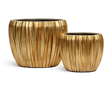 Кашпо Эффектори Металл Чаша Дизайн Вейв Сусальное золото